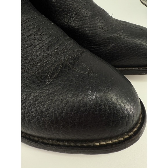 Tony Lama CT456 Black Leather Western Rodeo Cowboy Boots USA Men's 10 EE Vintage - Picture 4 of 11